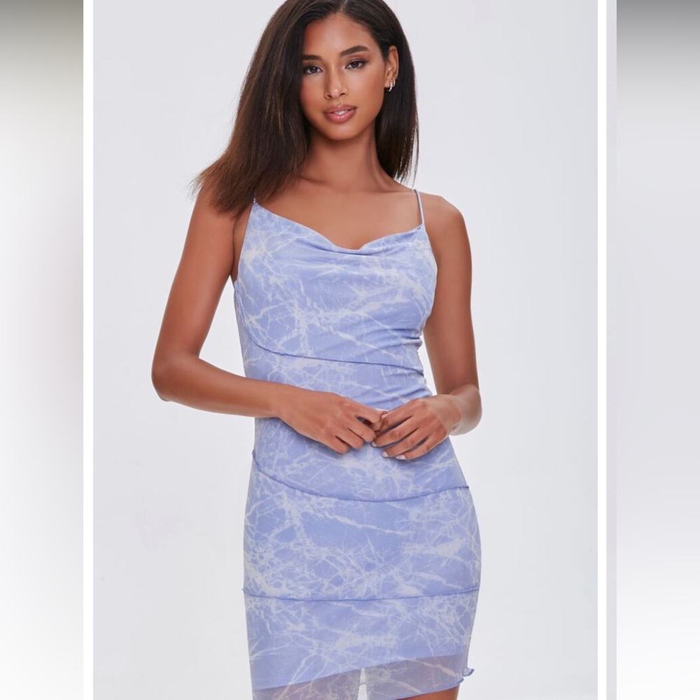 Forever 21 Mesh Marble Print Mini Dress